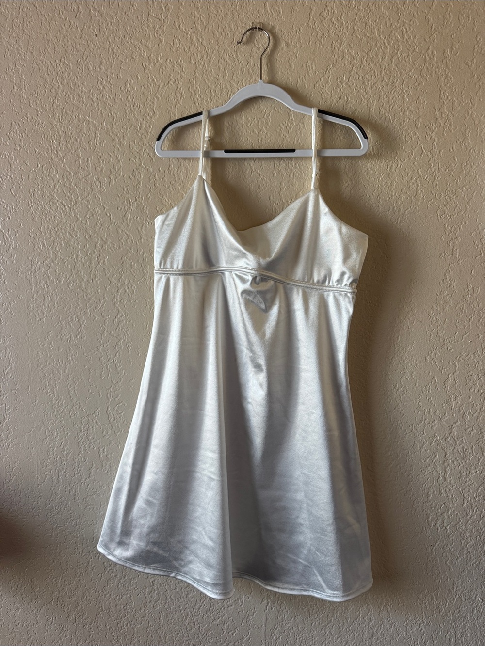 Altar'd State White Satin Slip with Adjustable Straps